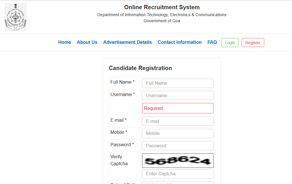 Online Application Form