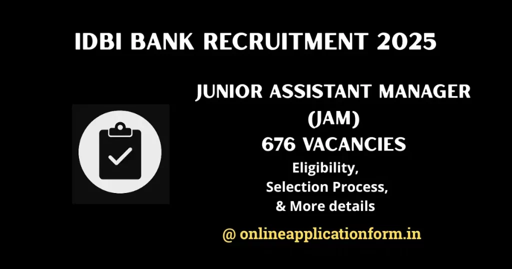 IDBI Bank JAM Recruitment 2025 PDF Notification