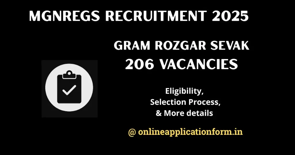 MGNREGS Gram Rozgar Sevak Vacancy 2025