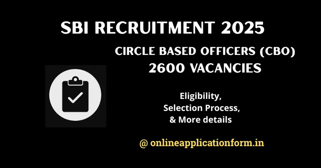 SBI CBO 2025 Recruitment PDF Notification